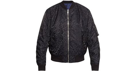 bomber versace blu|Versace Reversible Bomber Jacket .